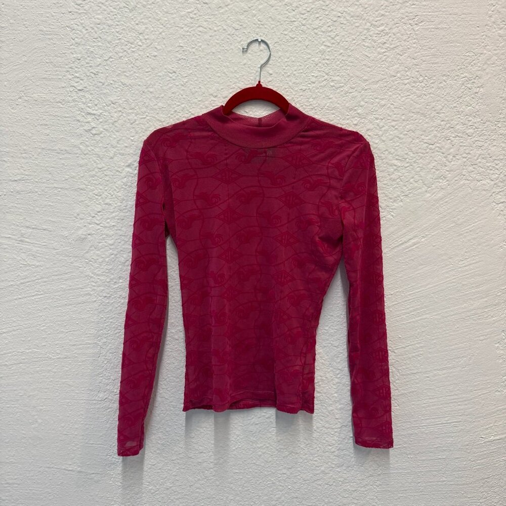 Han Kjøbenhavn Fuchsia long sleeve monogram top